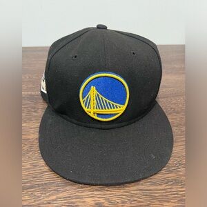 Men's Golden‎ State Warriors New Era Black Logo Fitted Hat